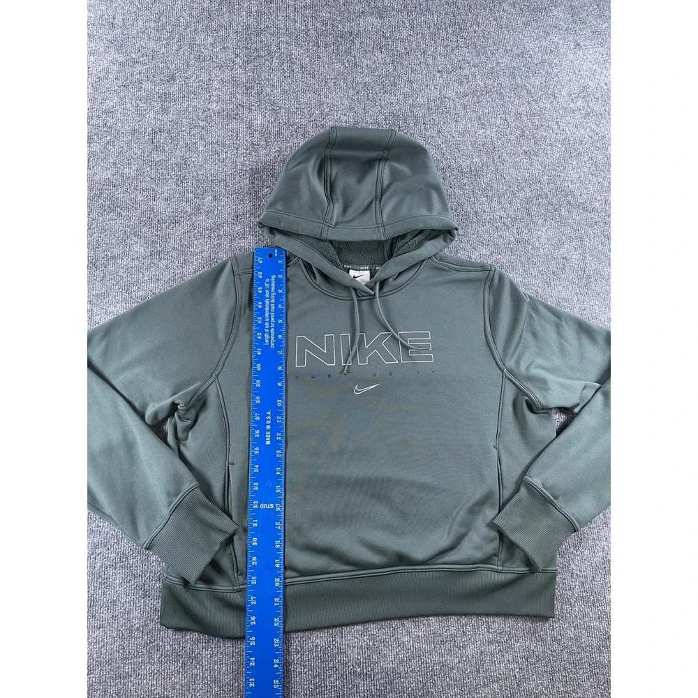 Nike Therma-FIT Hoodie Mens XL Green Fleece Pullover Graphic Sweatshirt